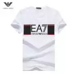 ea7 slim fit cotton printed t-shirt ea7 mid trip white